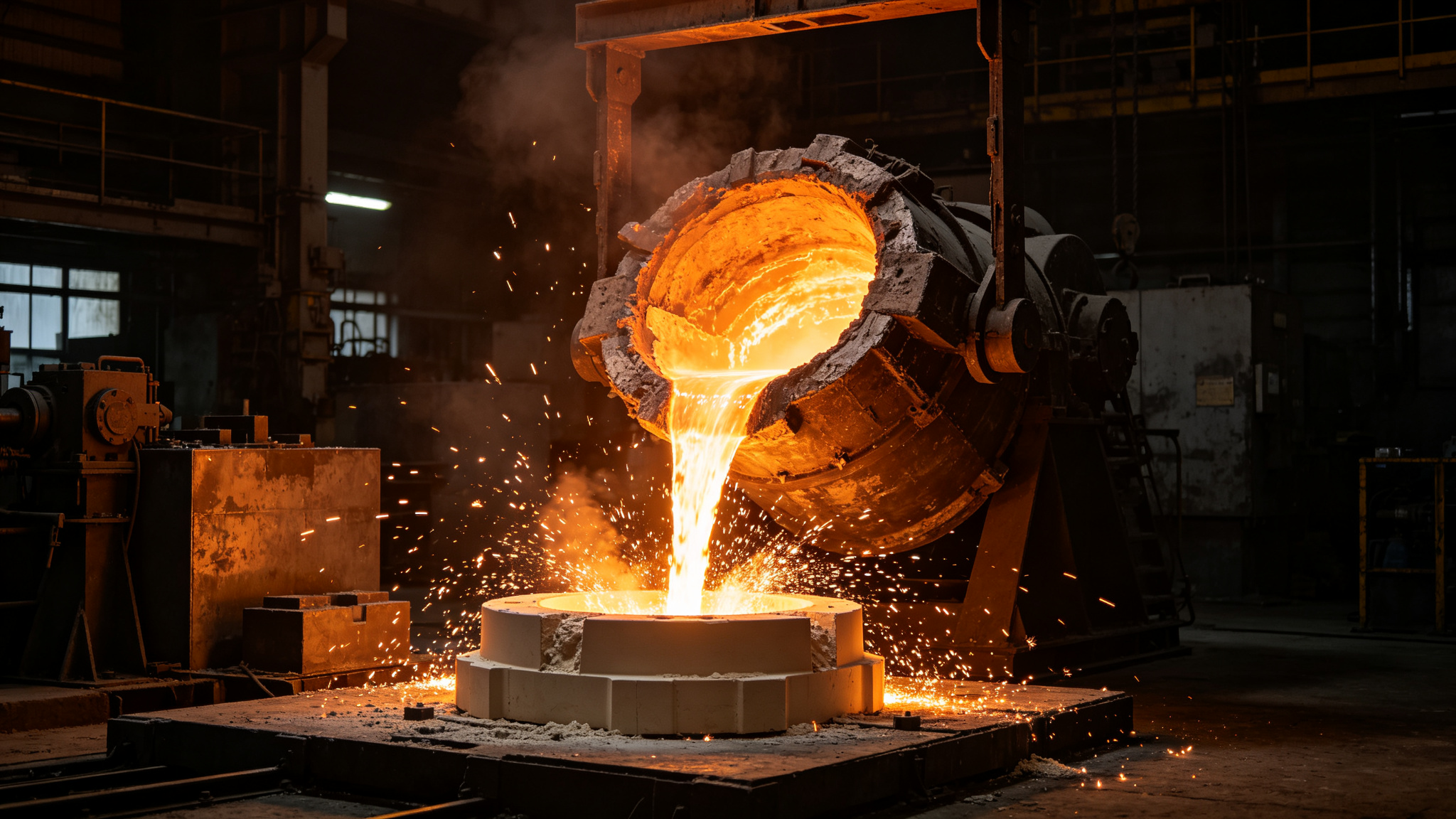 Huayong casting foundry molten steel pouring